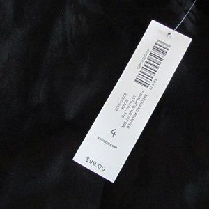 Chico's Black LS Jacquard Vneck sz 4 XXL 20/22 NWT